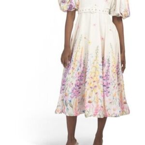 Dalia Cream Floral Long Sleeve Dress